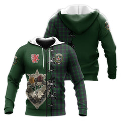 Elphinstone Tartan Hoodie - Lion Rampant And Celtic Thistle Style