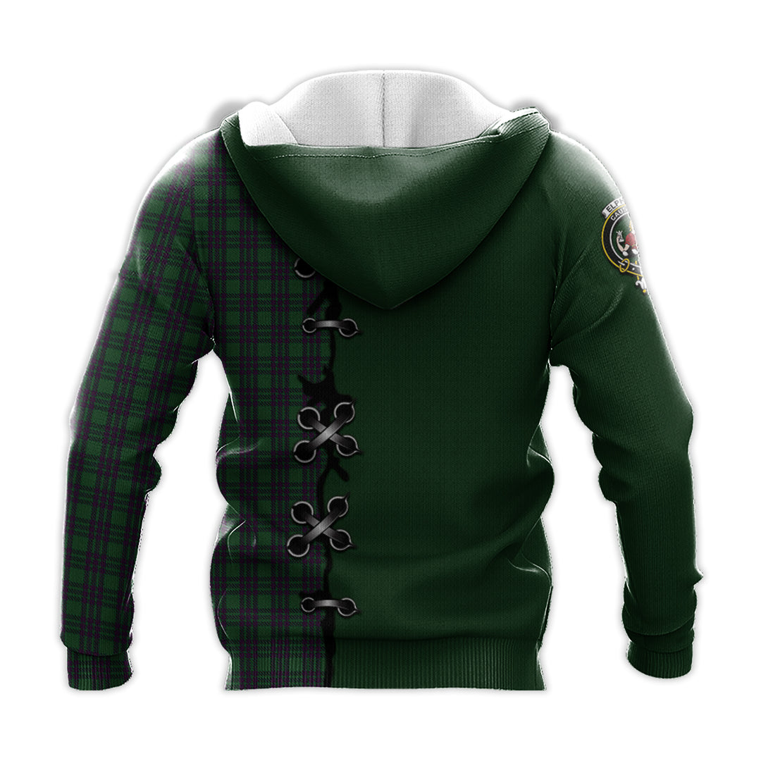 Elphinstone Tartan Hoodie - Lion Rampant And Celtic Thistle Style