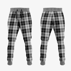 Erskine Black And White Tartan Crest Jogger Sweatpants