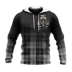 Erskine Black And White Tartan Hoodie - Alba Celtic Style