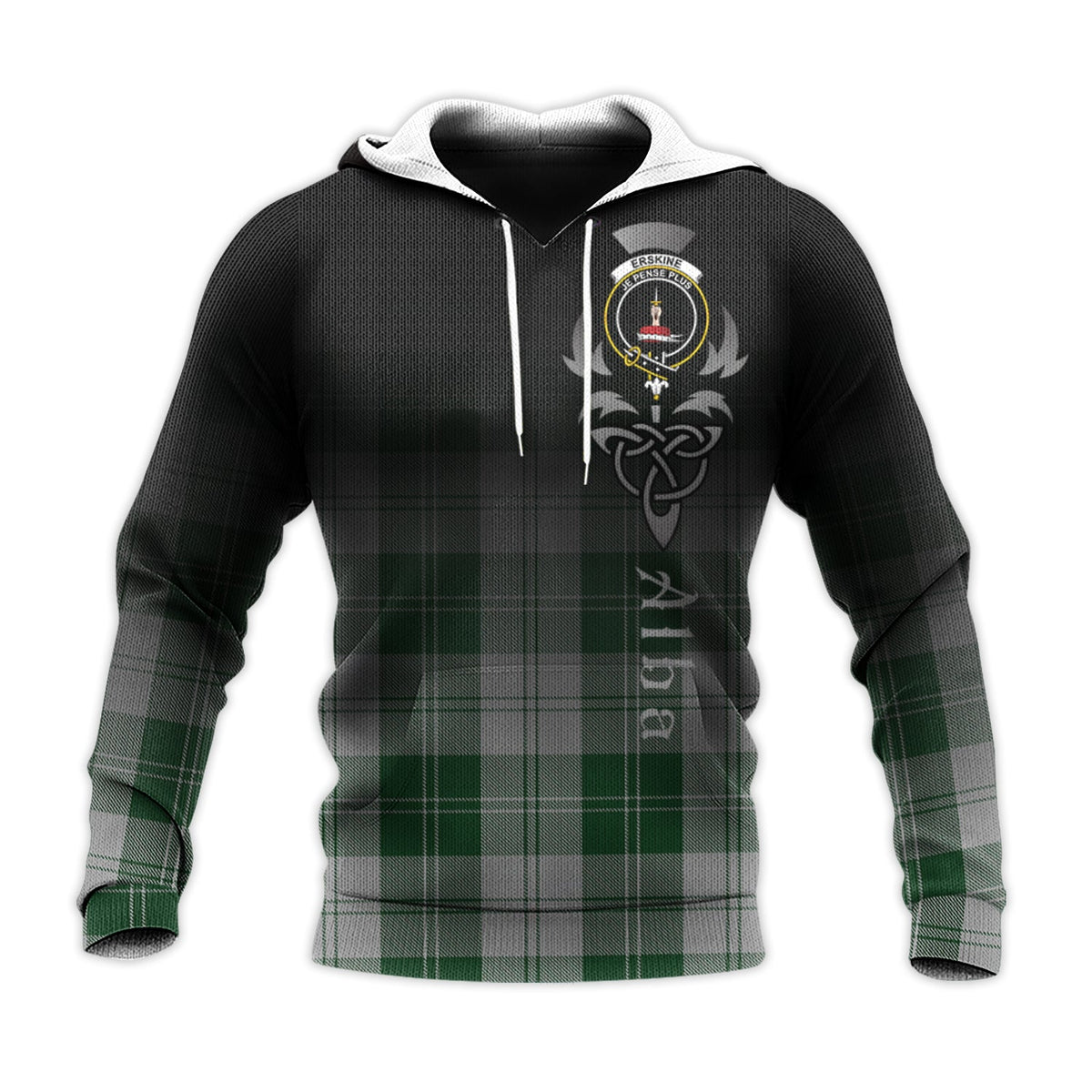 Erskine Green Tartan Hoodie - Alba Celtic Style