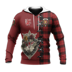 Ewing Tartan Hoodie - Lion Rampant And Celtic Thistle Style