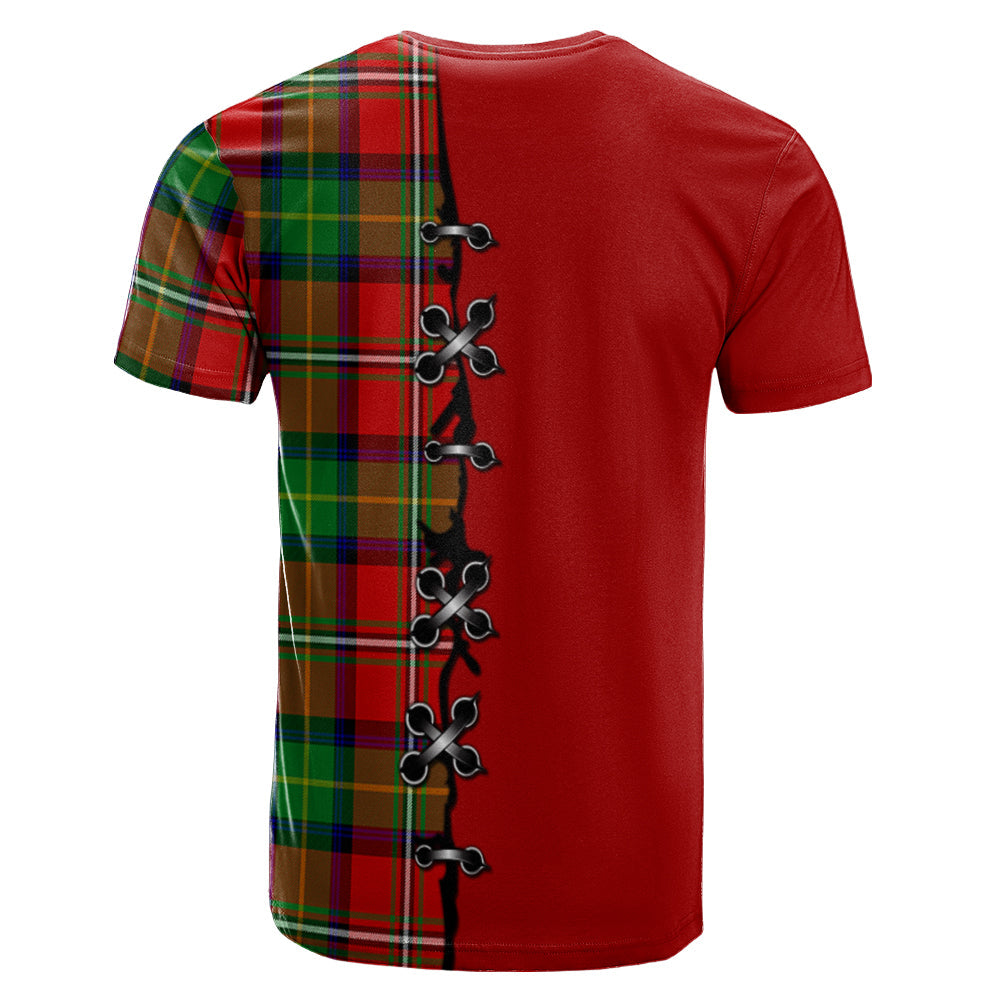 Fairlie Modern Tartan T-shirt - Lion Rampant And Celtic Thistle Style