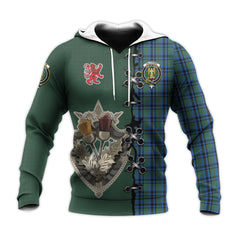 Falconer Tartan Hoodie - Lion Rampant And Celtic Thistle Style