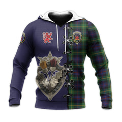 Farquharson Tartan Hoodie - Lion Rampant And Celtic Thistle Style