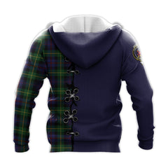 Farquharson Tartan Hoodie - Lion Rampant And Celtic Thistle Style