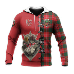 Fenton Tartan Hoodie - Lion Rampant And Celtic Thistle Style