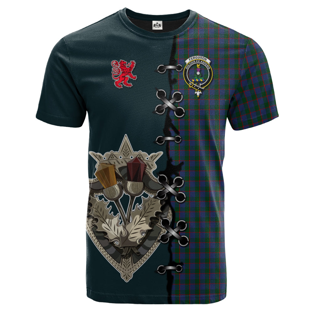 Ferguson Tartan T-shirt - Lion Rampant And Celtic Thistle Style