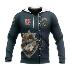 Ferguson Tartan Hoodie - Lion Rampant And Celtic Thistle Style