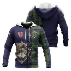 Ferguson Modern Tartan Hoodie - Lion Rampant And Celtic Thistle Style