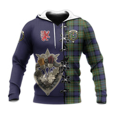 Ferguson Modern Tartan Hoodie - Lion Rampant And Celtic Thistle Style