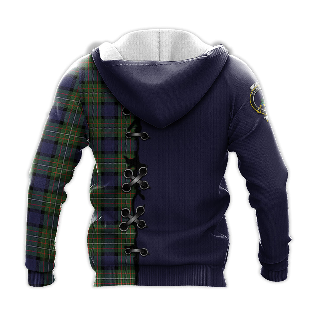 Ferguson Modern Tartan Hoodie - Lion Rampant And Celtic Thistle Style