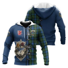 Ferguson of Atholl Tartan Hoodie - Lion Rampant And Celtic Thistle Style