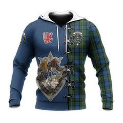 Ferguson of Atholl Tartan Hoodie - Lion Rampant And Celtic Thistle Style