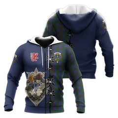 Ferguson Old Tartan Hoodie - Lion Rampant And Celtic Thistle Style