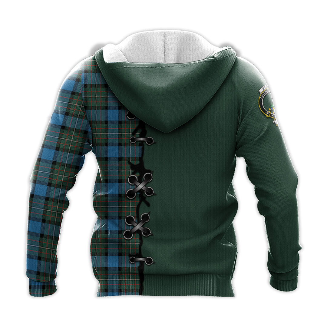 Fergusson Ancient Tartan Hoodie - Lion Rampant And Celtic Thistle Style