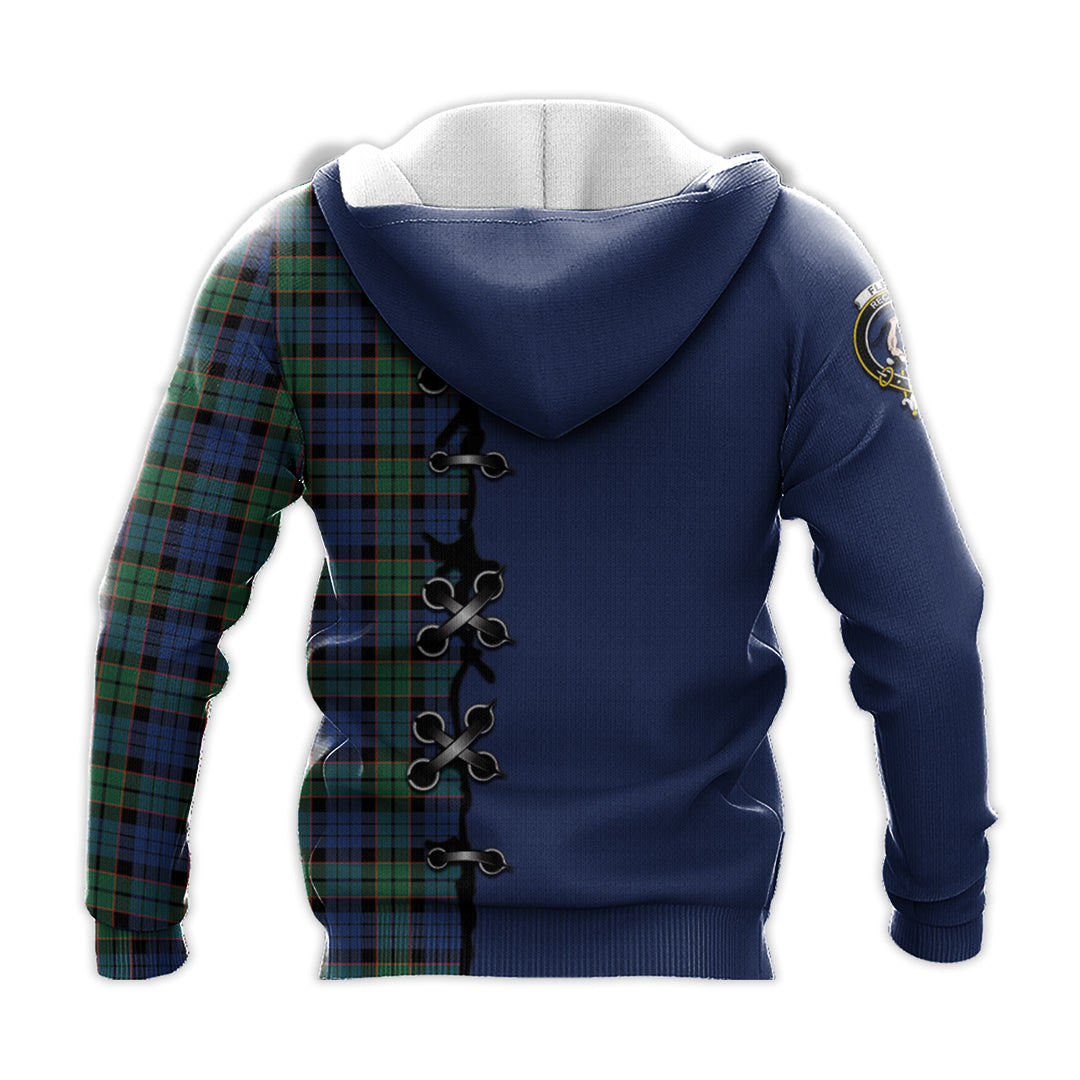 Fletcher Ancient Tartan Hoodie - Lion Rampant And Celtic Thistle Style