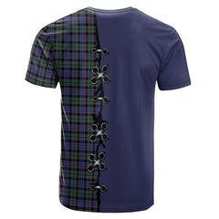 Fletcher Modern Tartan T-shirt - Lion Rampant And Celtic Thistle Style