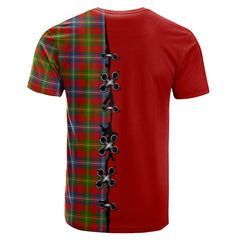 Forrester Tartan T-shirt - Lion Rampant And Celtic Thistle Style