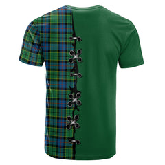 Forsyth Ancient Tartan T-shirt - Lion Rampant And Celtic Thistle Style