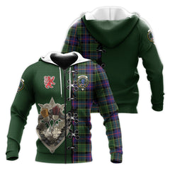 Forsyth Modern Tartan Hoodie - Lion Rampant And Celtic Thistle Style