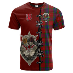 Fraser Tartan T-shirt - Lion Rampant And Celtic Thistle Style