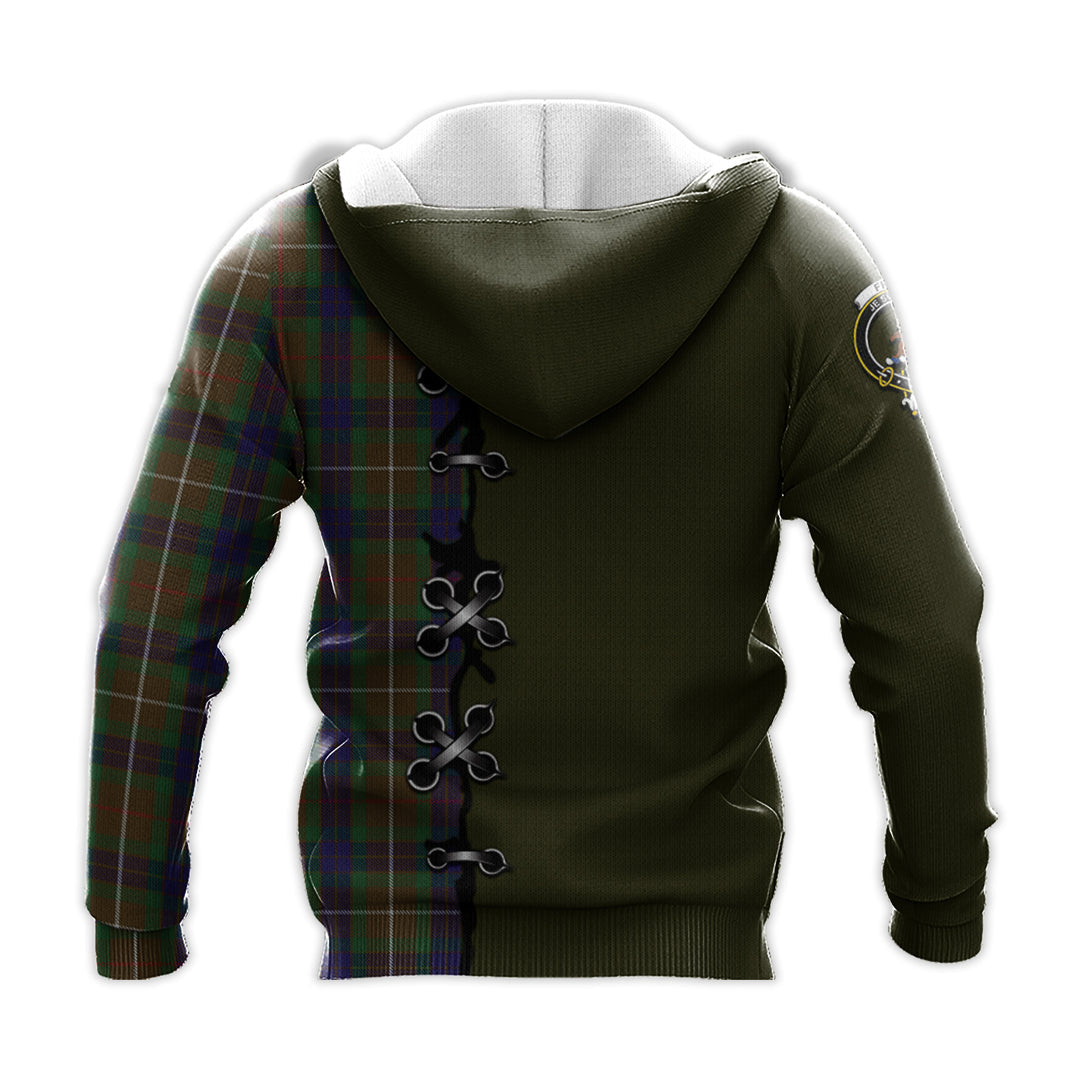 Fraser Hunting Tartan Hoodie - Lion Rampant And Celtic Thistle Style