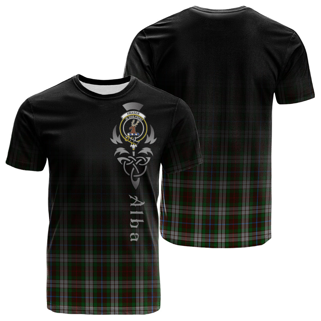 Fraser Hunting Dress Tartan Crest T-shirt - Alba Celtic Style