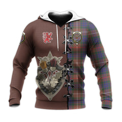 Fraser Hunting Modern Tartan Hoodie - Lion Rampant And Celtic Thistle Style