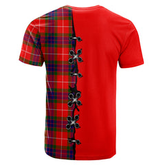 Fraser Modern Tartan T-shirt - Lion Rampant And Celtic Thistle Style