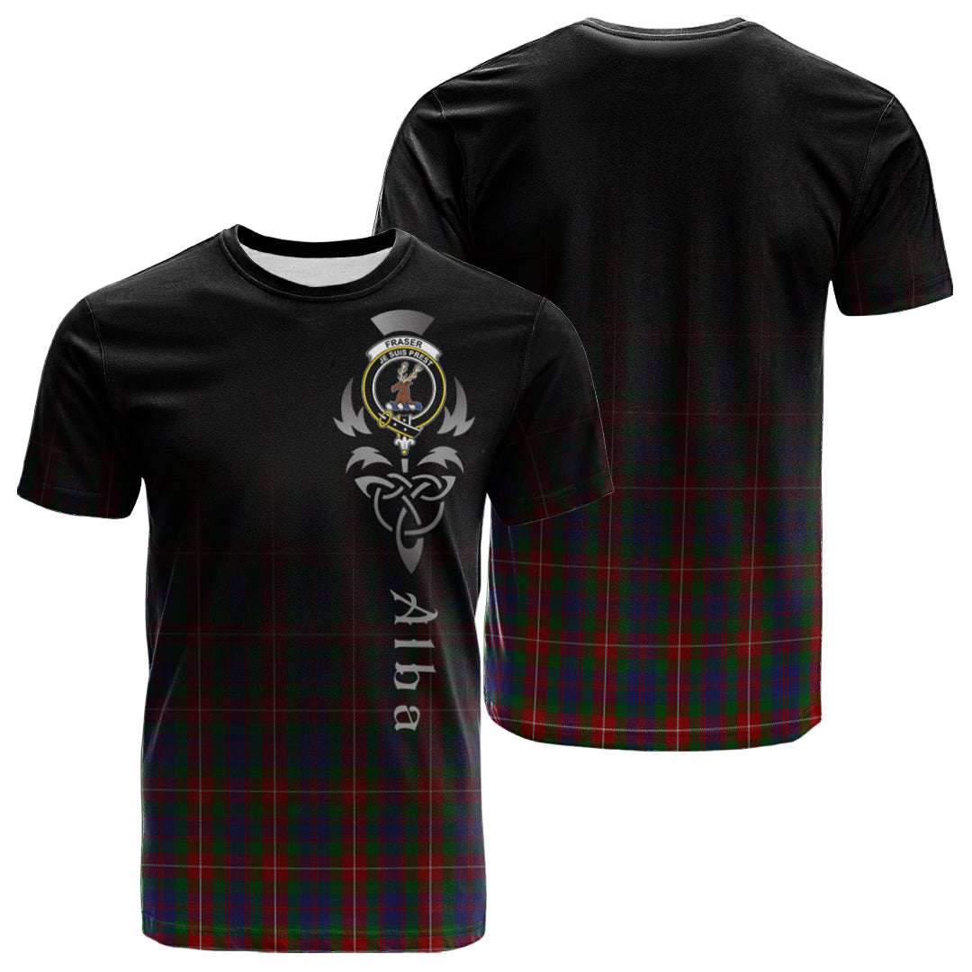 Fraser Of Lovat Tartan Crest T-shirt - Alba Celtic Style