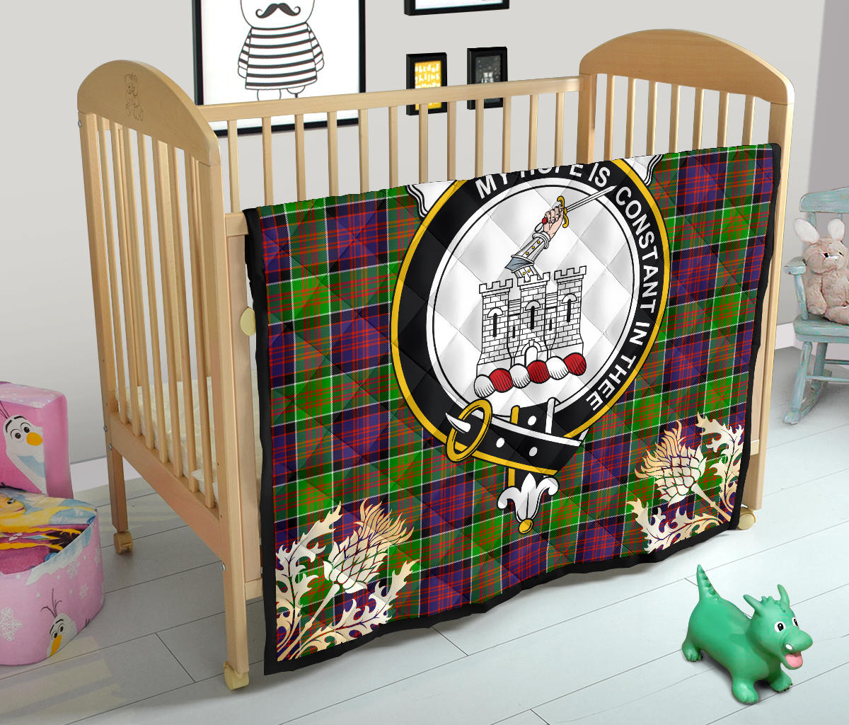 McCrindle Tartan Crest Premium Quilt - Gold Thistle Style SP