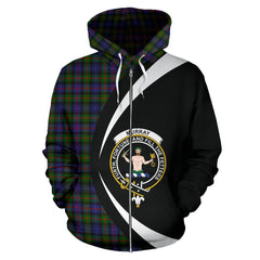 Murray of Atholl Modern Tartan Crest Zipper Hoodie - Circle Style