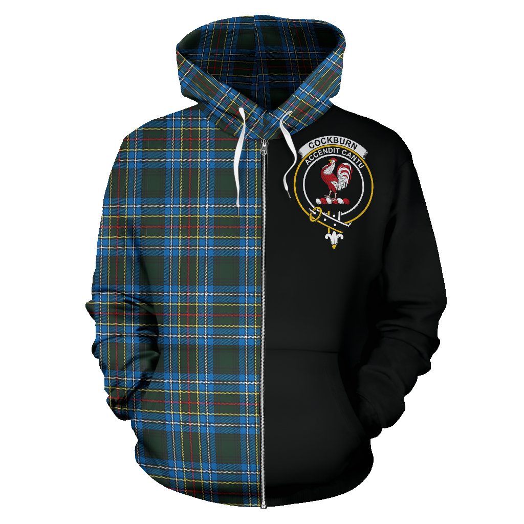 Cockburn Modern Tartan Crest Zipper Hoodie - Half Of Me Style