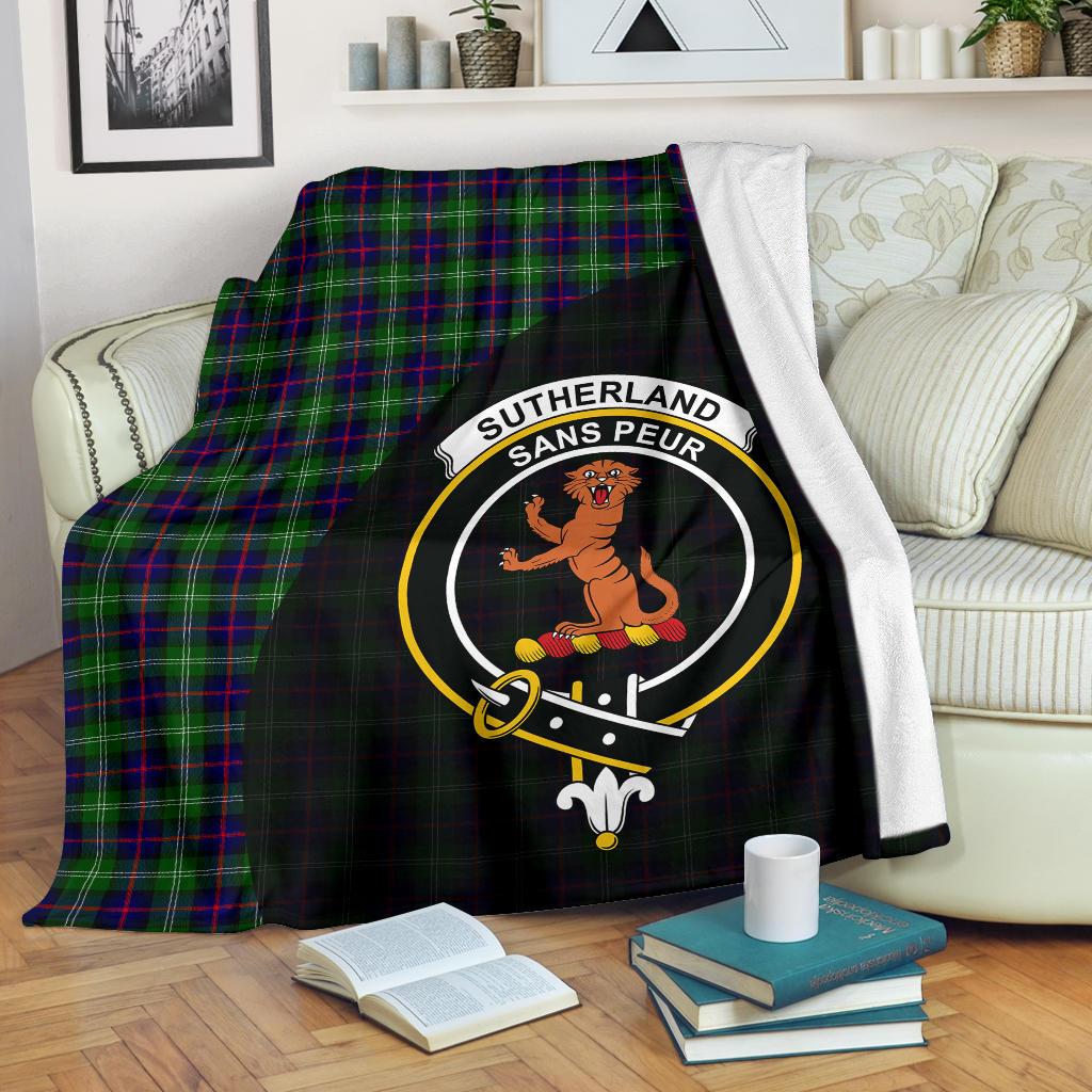 Sutherland Modern Tartan Crest Blanket Wave Style