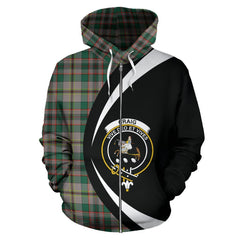 Craig Ancient Tartan Crest Zipper Hoodie - Circle Style