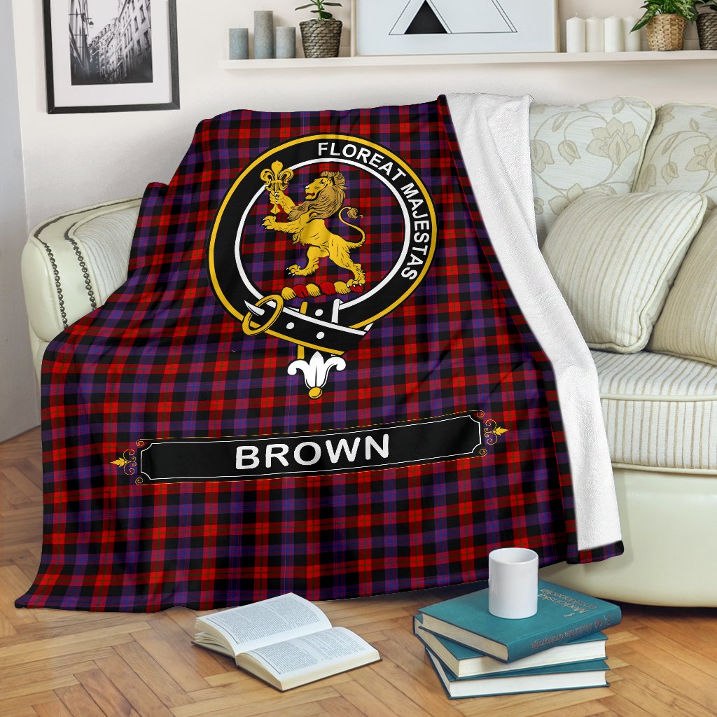 Broun Family Tartan Crest Blankets