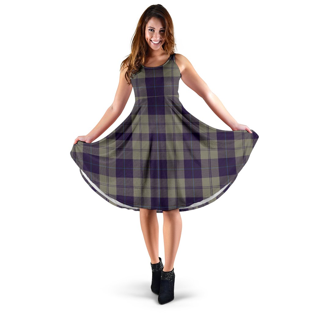 Cunningham Dress Blue Dancers Tartan Midi Dress