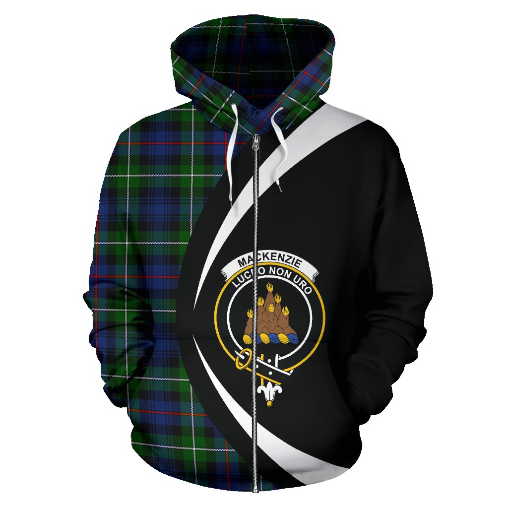 Mackenzie Tartan Crest Zipper Hoodie - Circle Style