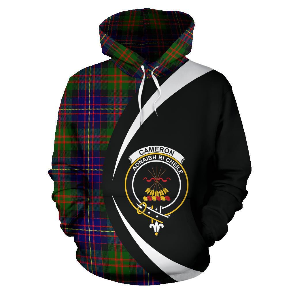 Cameron of Erracht Modern Tartan Crest Hoodie - Circle Style