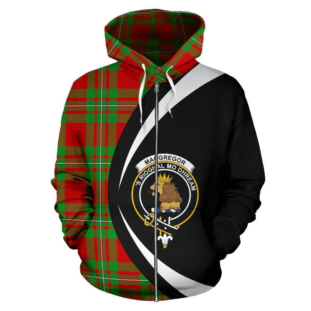 MacGregor Modern Tartan Crest Zipper Hoodie - Circle Style