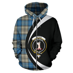 Napier Ancient Tartan Crest Zipper Hoodie - Circle Style