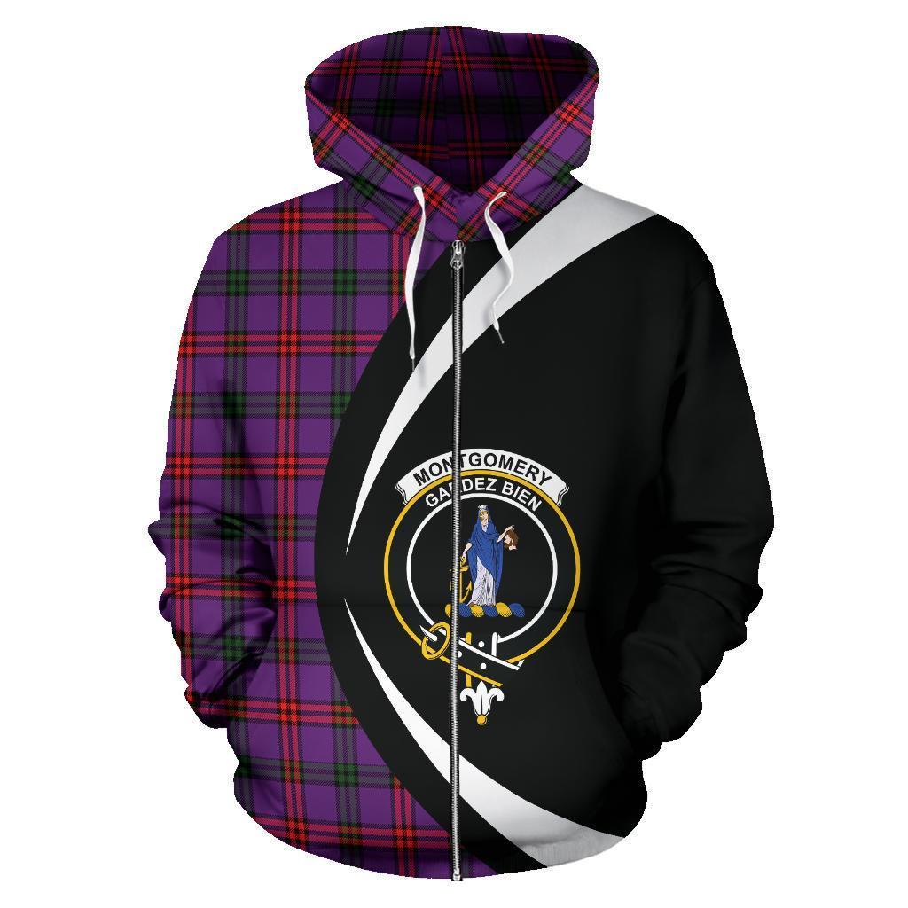 Montgomery Modern Tartan Crest Zipper Hoodie - Circle Style