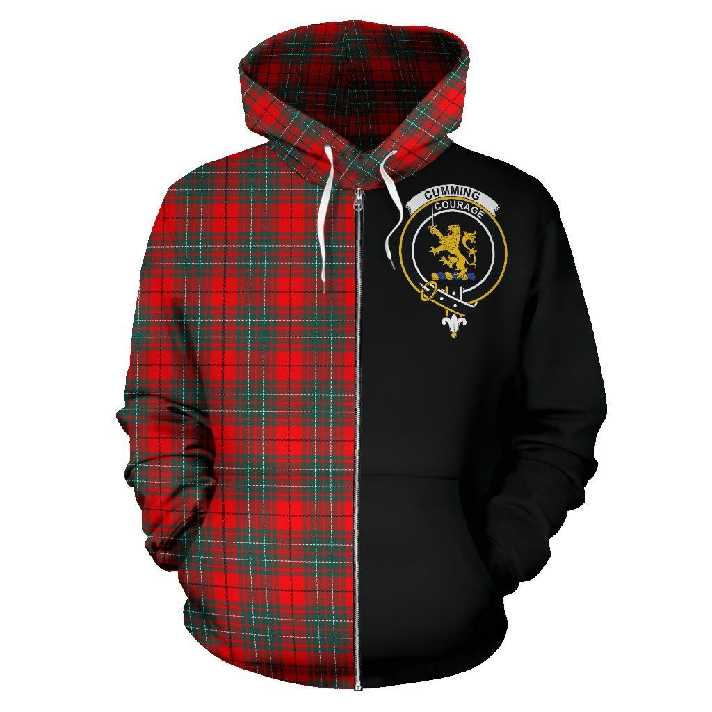 Cumming Modern Tartan Crest Zipper Hoodie - Half Of Me Style