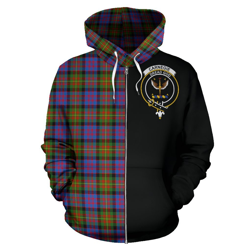 Carnegie Ancient Tartan Crest Zipper Hoodie - Half Of Me Style