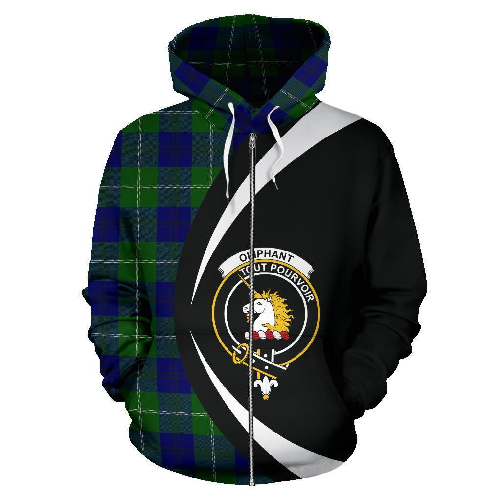 Oliphant Modern Tartan Crest Zipper Hoodie - Circle Style