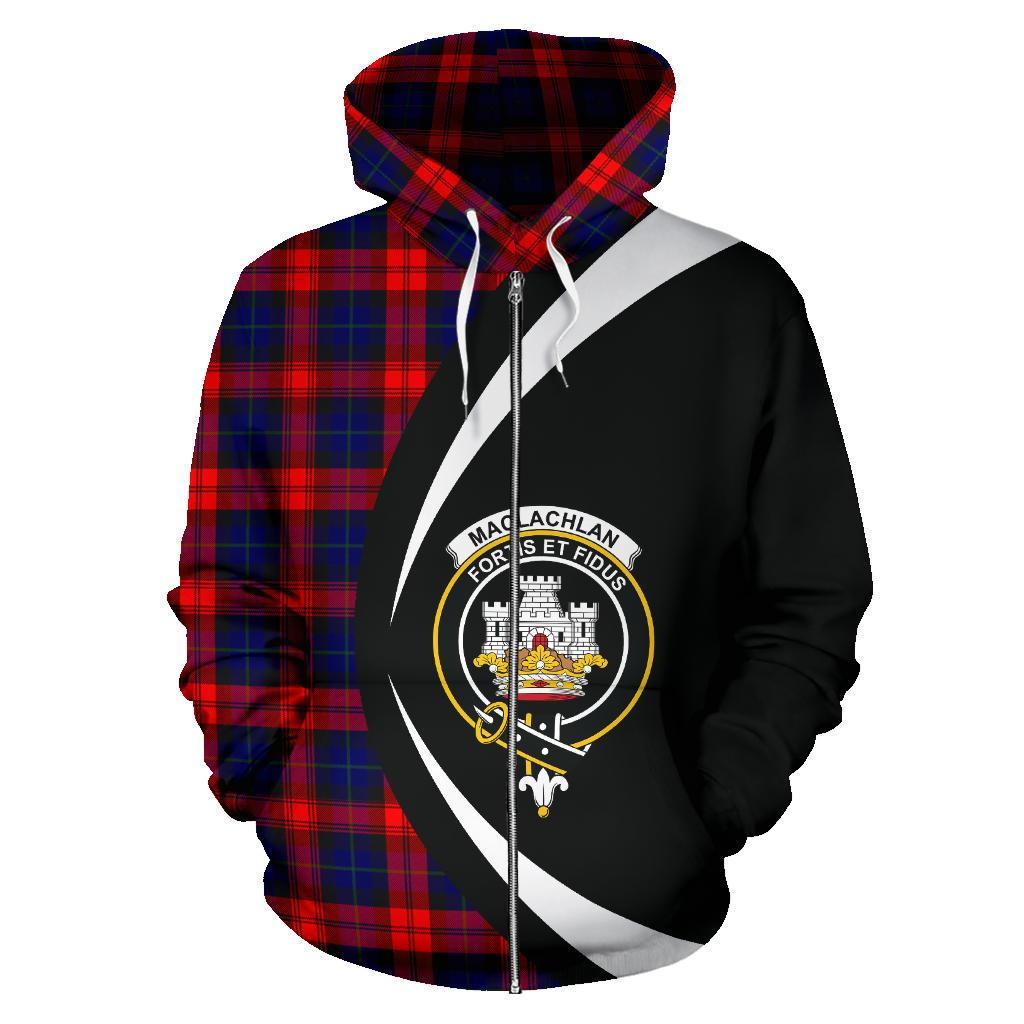 MacLachlan Modern Tartan Crest Zipper Hoodie - Circle Style