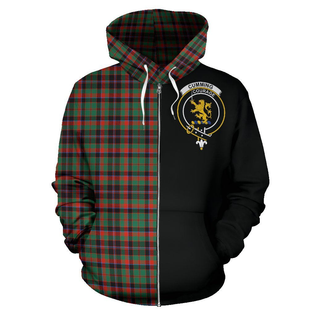 Cumming Hunting Ancient Tartan Crest Zipper Hoodie - Half Of Me Style