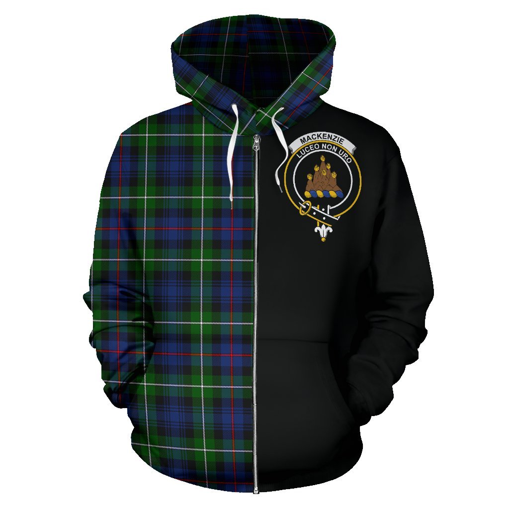 Mackenzie Tartan Crest Zipper Hoodie - Half Of Me Style