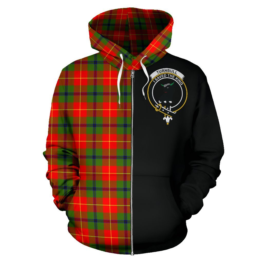 Turnbull Dress Tartan Crest Zipper Hoodie - Half Of Me Style